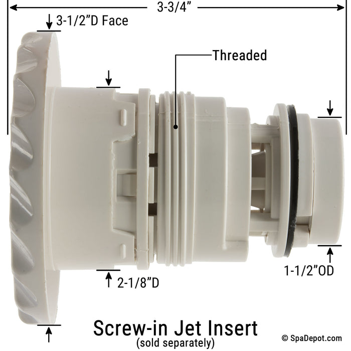 Waterway 3-1/2" - 4-1/4" Poly Screw-in Jet Housing