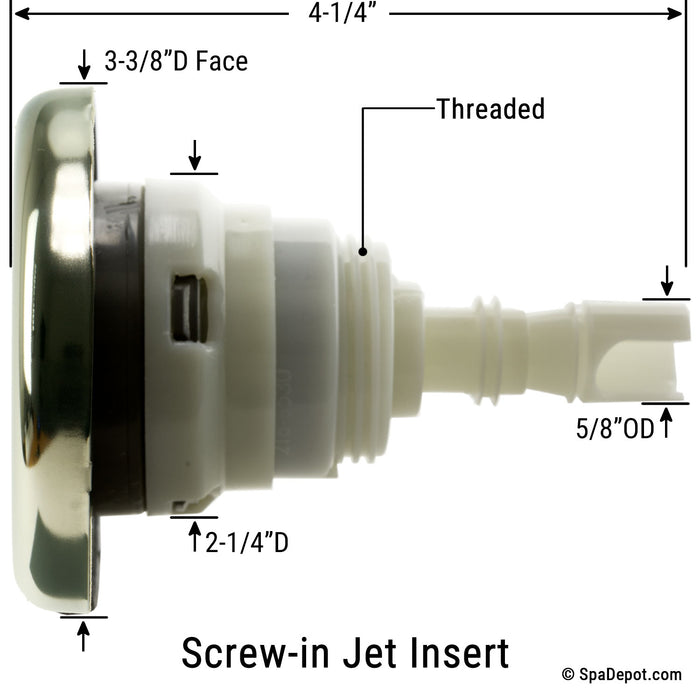 Waterway 3-3/8" Poly Storm Directional Screw-in Jet Insert - Stainless