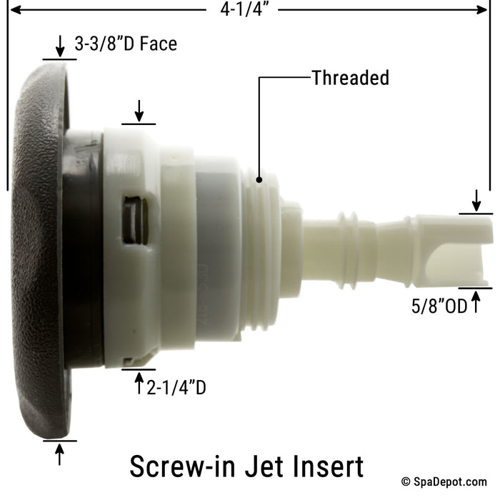Waterway 3-3/8" Poly Storm Directional Screw-in Jet Insert - Gray