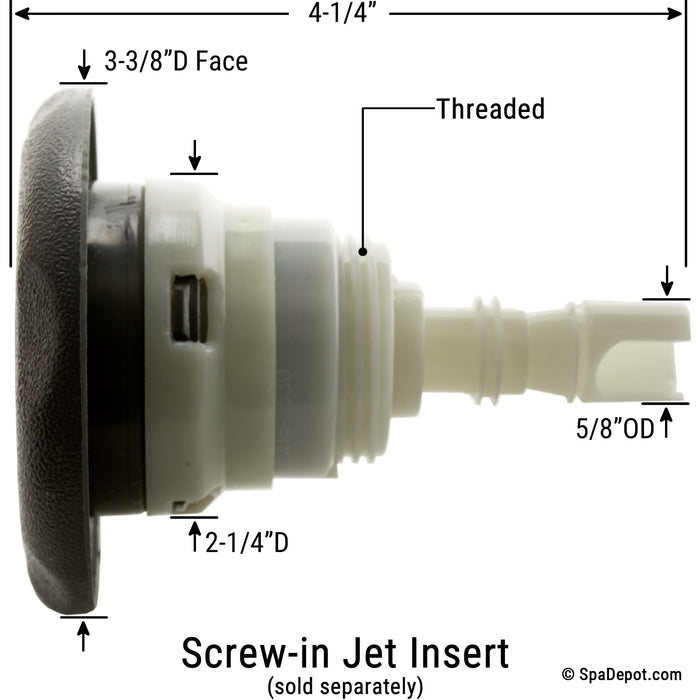 Waterway 3-3/8" Poly Storm Screw-in Jet Housing