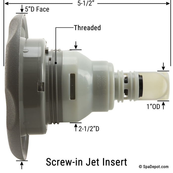 Waterway 5" Power Storm Directional Screw-in Jet Insert - Gray