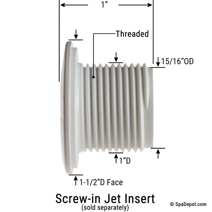 Waterway 1-1/2" Ozone/Cluster Threaded Jet Housing
