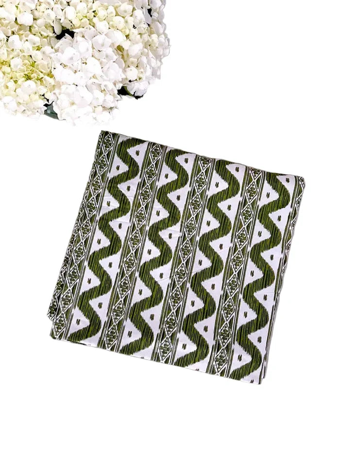 Wavy Green Cloth Napkins Set of 4