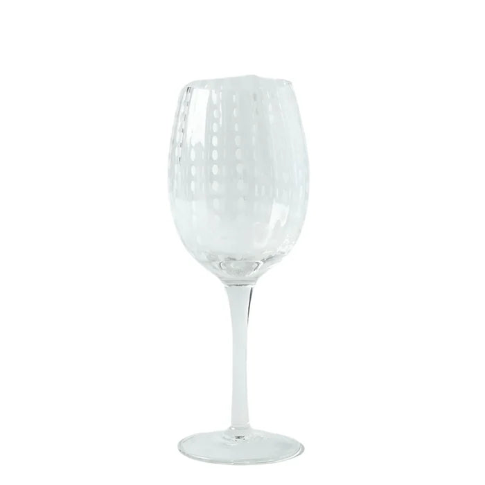 White Dots Wine Glass