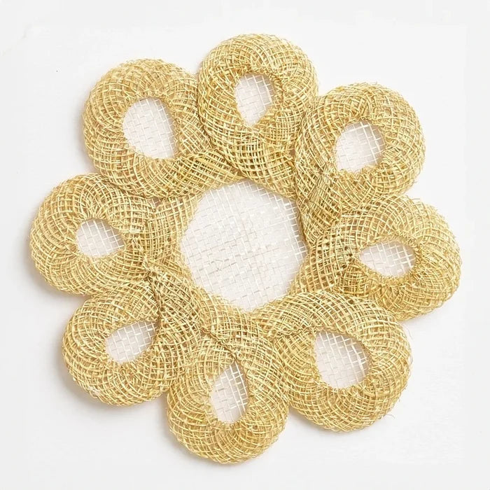 Woven Doodles Coaster, Set of 4 - Buttercream, Ecru or Fern