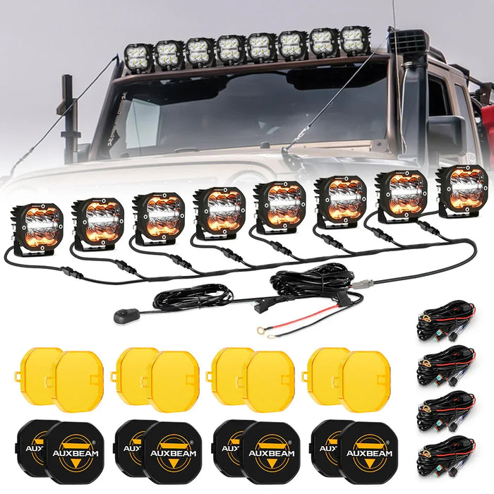 6Pcs Pod Light+6-Pod Power Harness