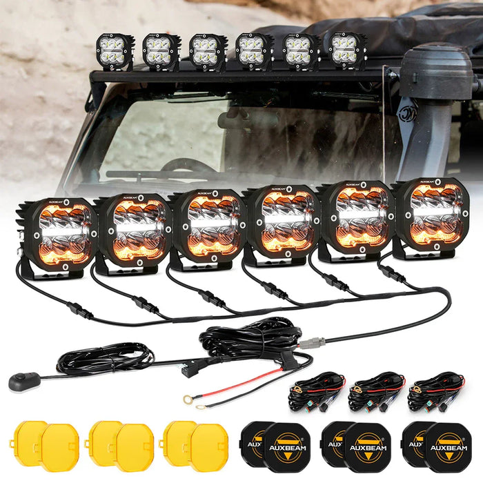 8Pcs Pod Light+8-Pod Power Harness